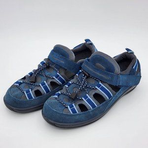 Orthofeet 875 Naples Womens 10.5 X Wide Blue Suede Shoes Sandals Comfort Walking